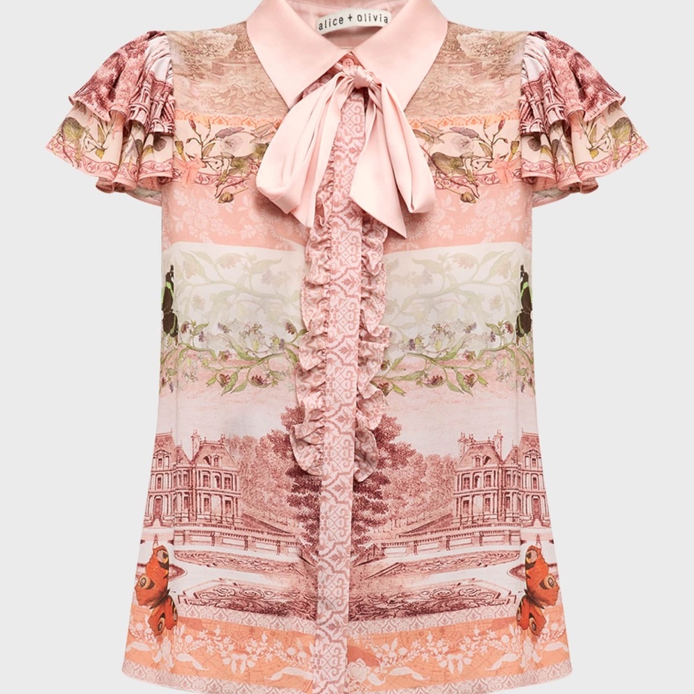 Alice and Olivia Limited Edition Versailles silk Blouse